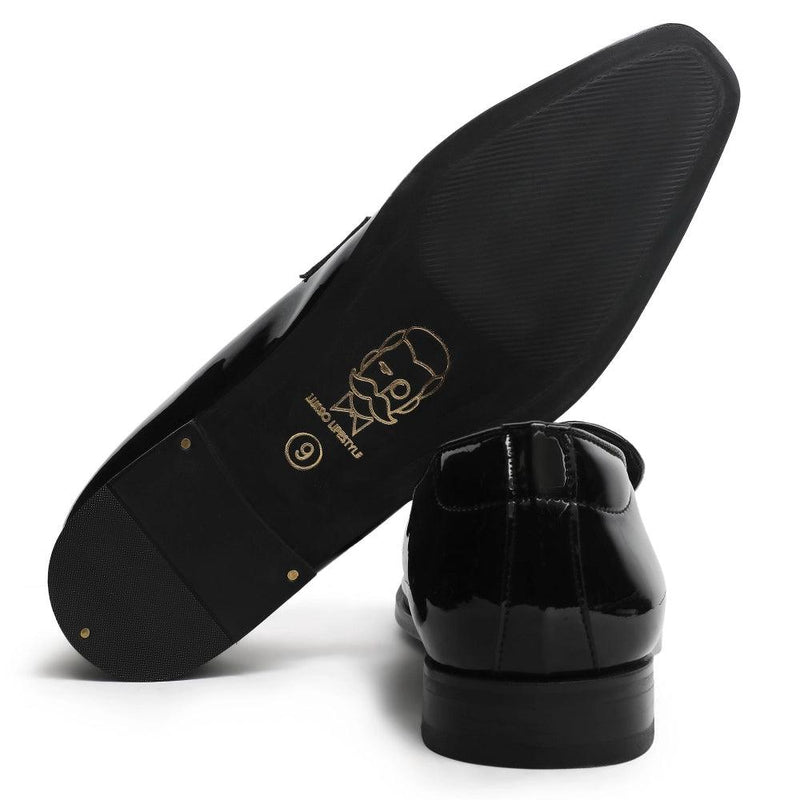 Allan - Black Patent Square-toe Loafers
