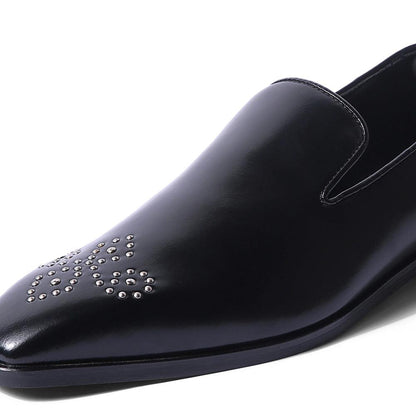 Charles - Black Rivet Slip-On