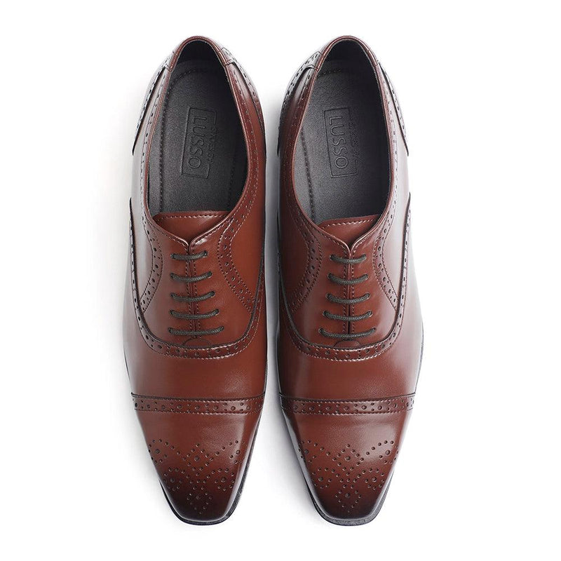 Merlin - Tan Brogue Oxford Lace-ups