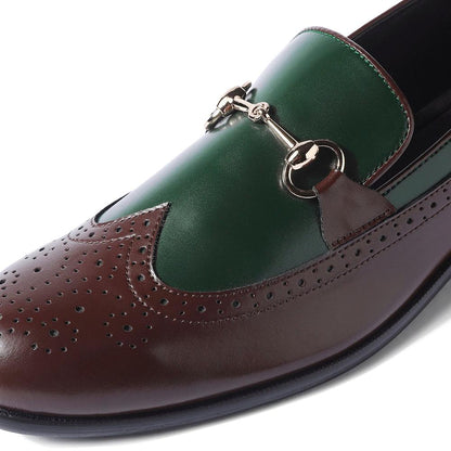 Boleni - Green Tan Horsebit Loafers