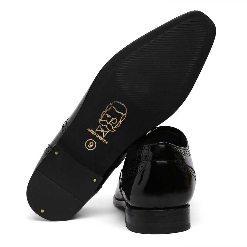 Merlin - Black Patent Oxford Lace-Up