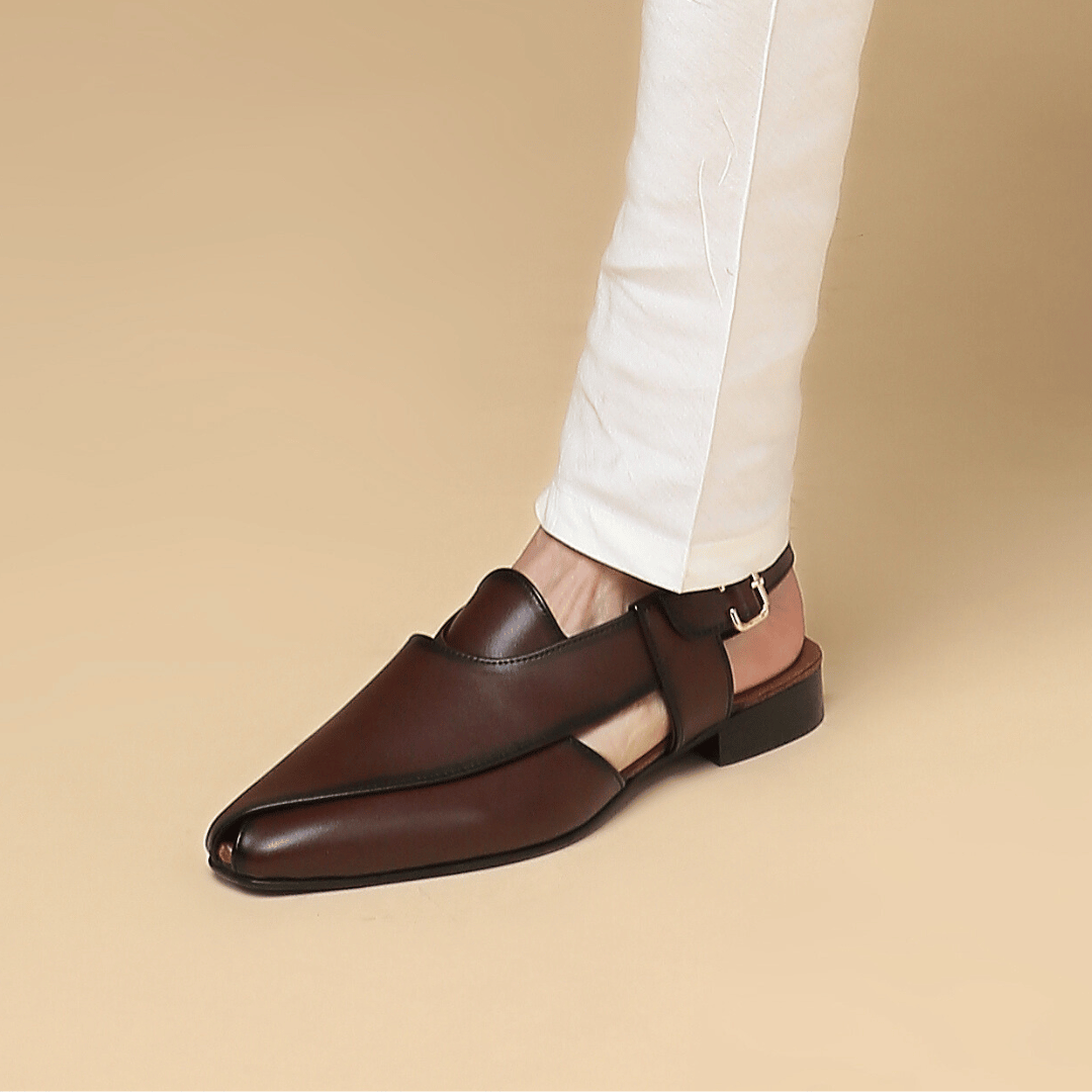 Peshawar Tan Pathani Sandal - Main Image