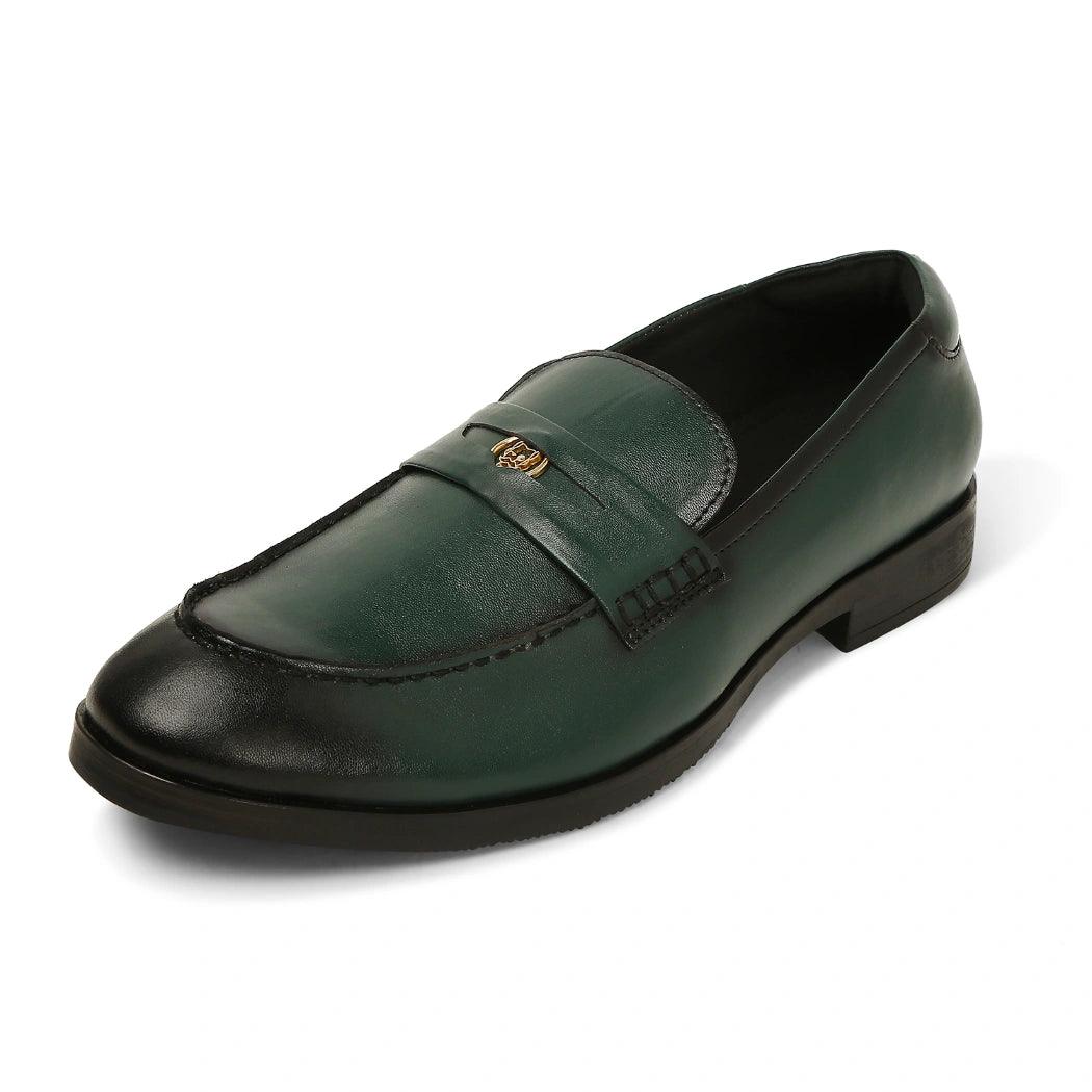 Elbono- Forest Green Penny Slip On - By Lusso