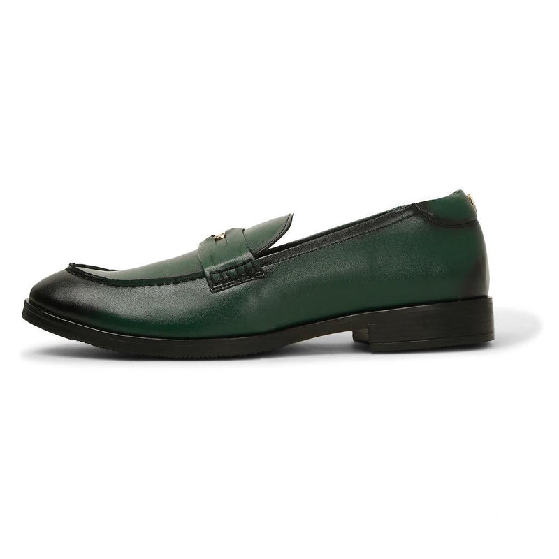 Elbono- Forest Green Penny Slip On - By Lusso