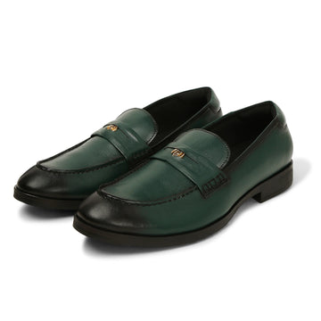 Elbono- Forest Green Penny Slip On - By Lusso