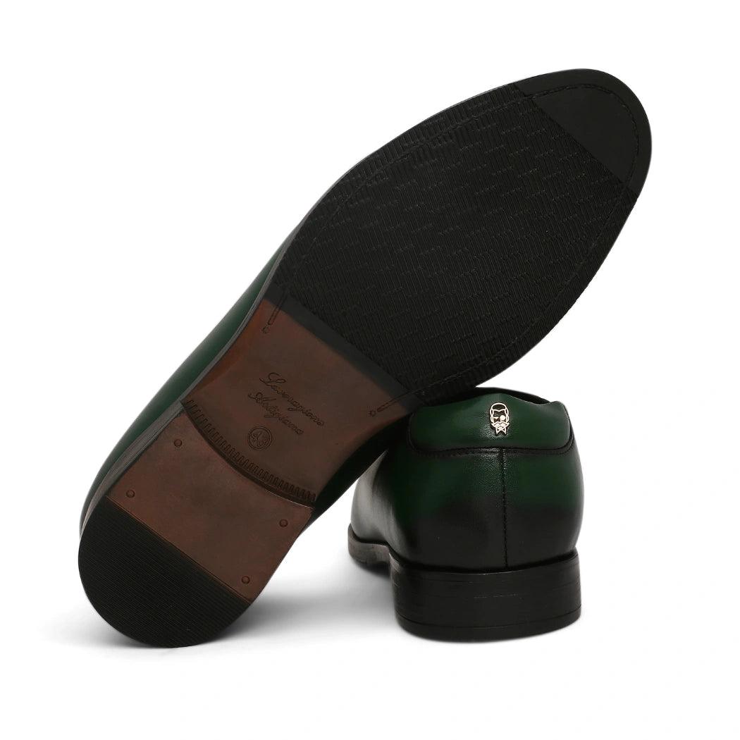 Elbono- Forest Green Penny Slip On - By Lusso