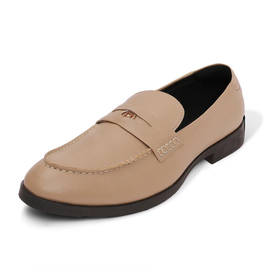 Elbono- Moroccan Beige Penny Slip On - By Lusso