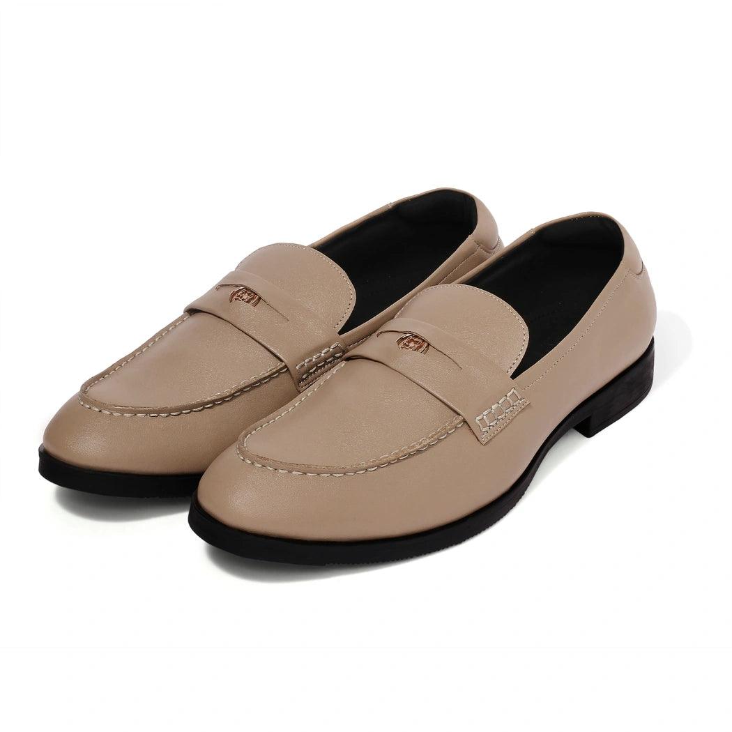 Elbono- Moroccan Beige Penny Slip On - By Lusso