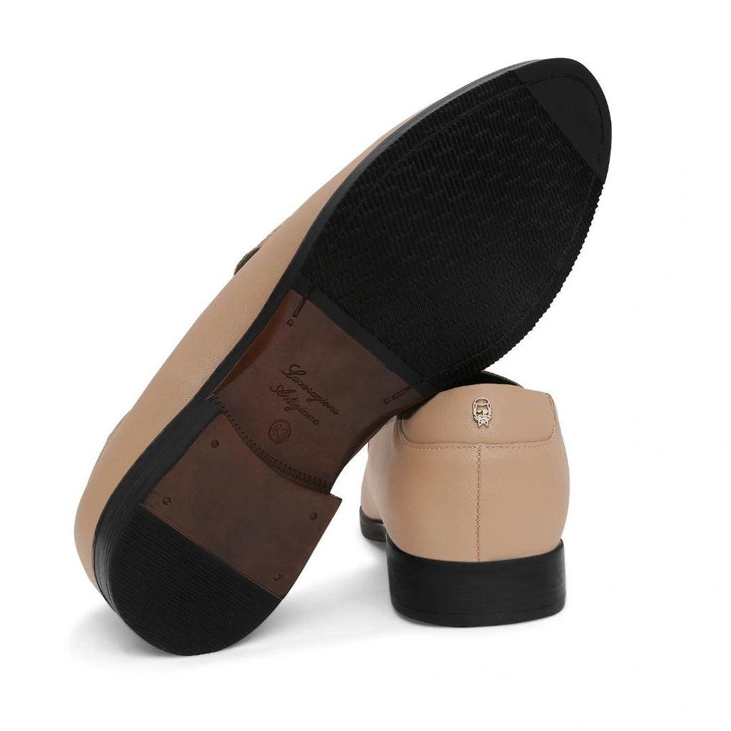 Elbono- Moroccan Beige Penny Slip On - By Lusso