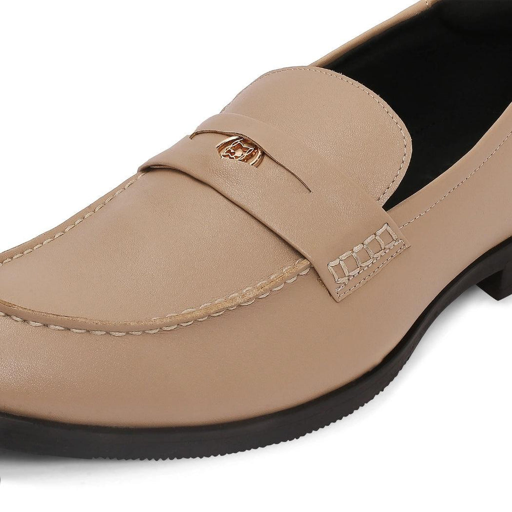 Elbono- Moroccan Beige Penny Slip On - By Lusso