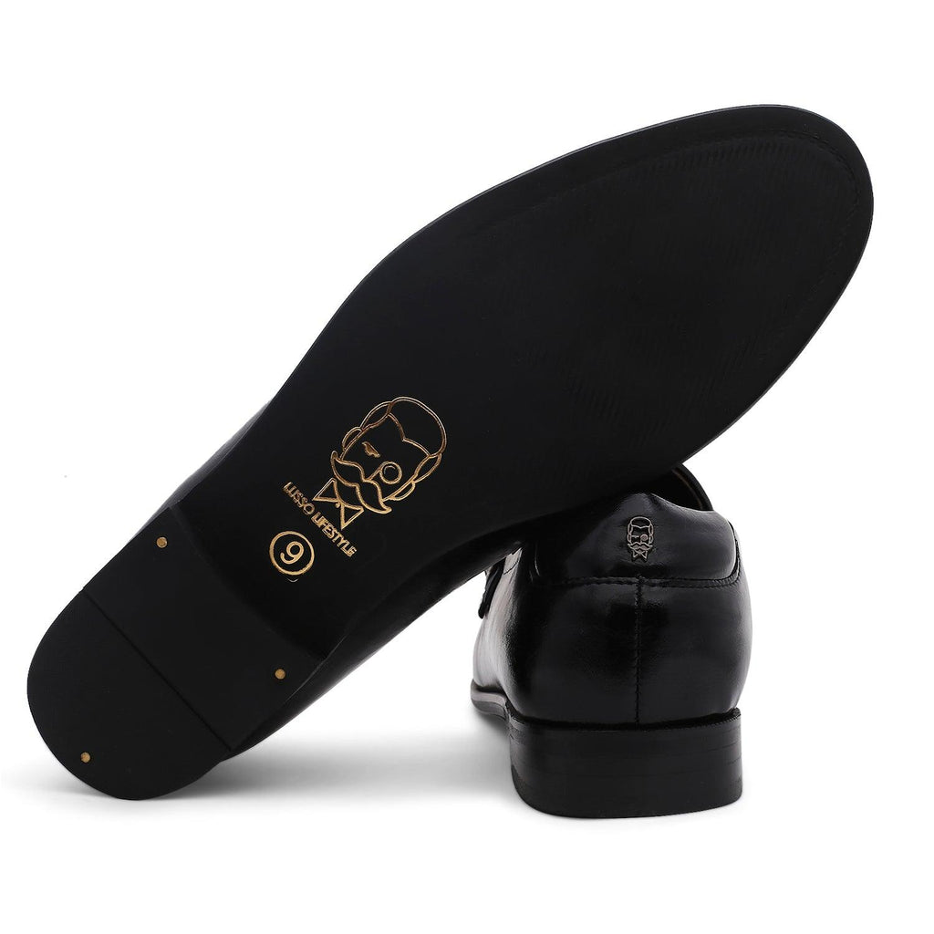 Goliath - Black Rivet Monk Slip-On - By Lusso