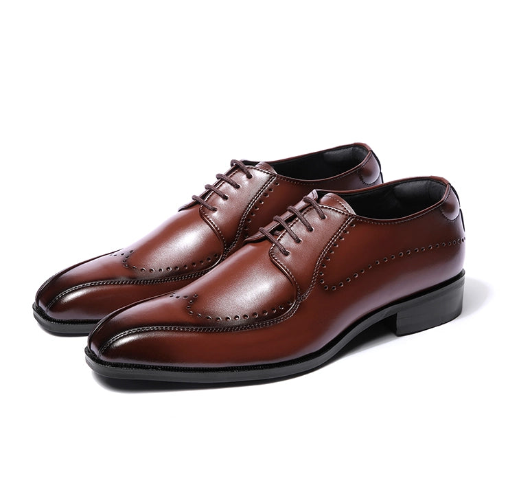 chinese dress ladies Carrucci Mens Navy Blue Lace-up Oxford Leather Dress Shoes With Lug So   The Suit Depot