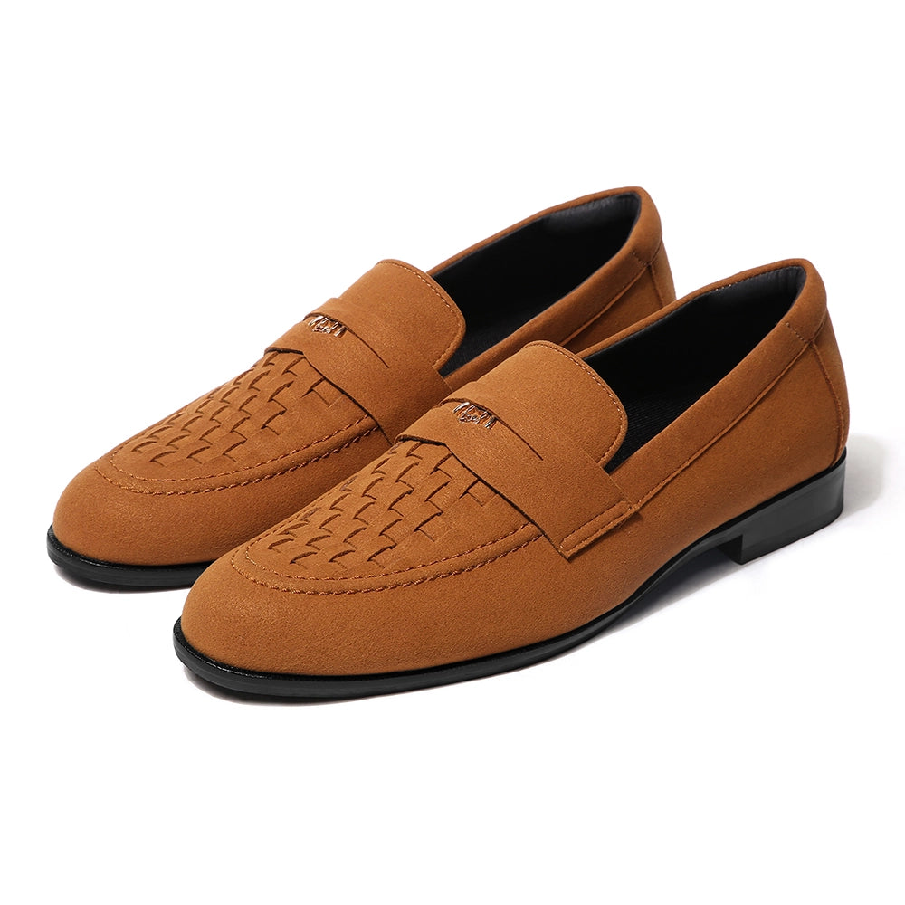 Luigi - Cognac Tan Suede Penny Loafer