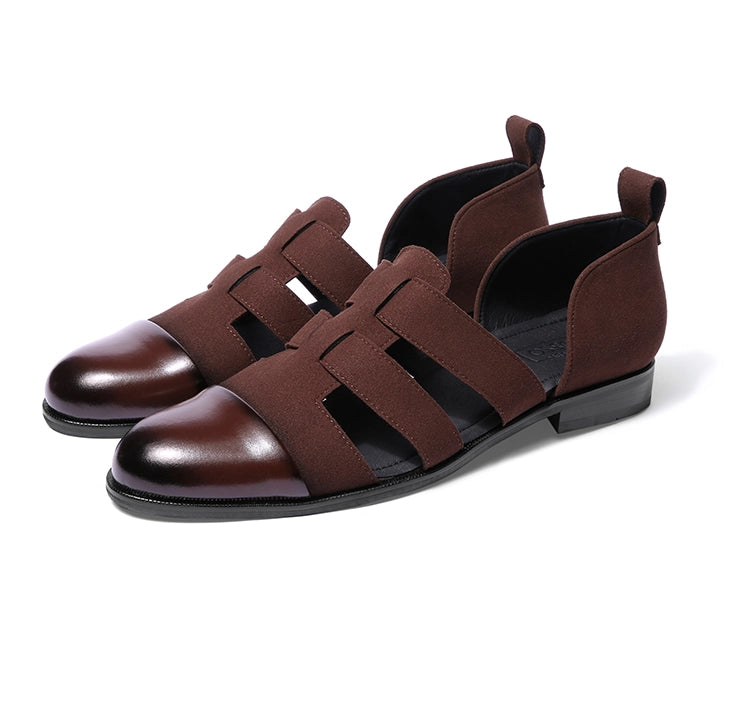 Veyra - Brown Suede Sandals
