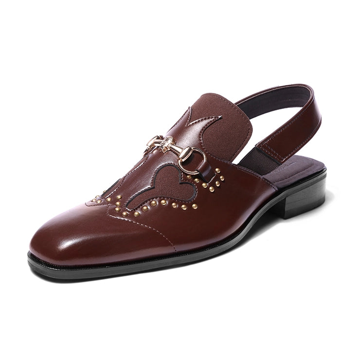 Reva - Dark Tan Rivet Sandal