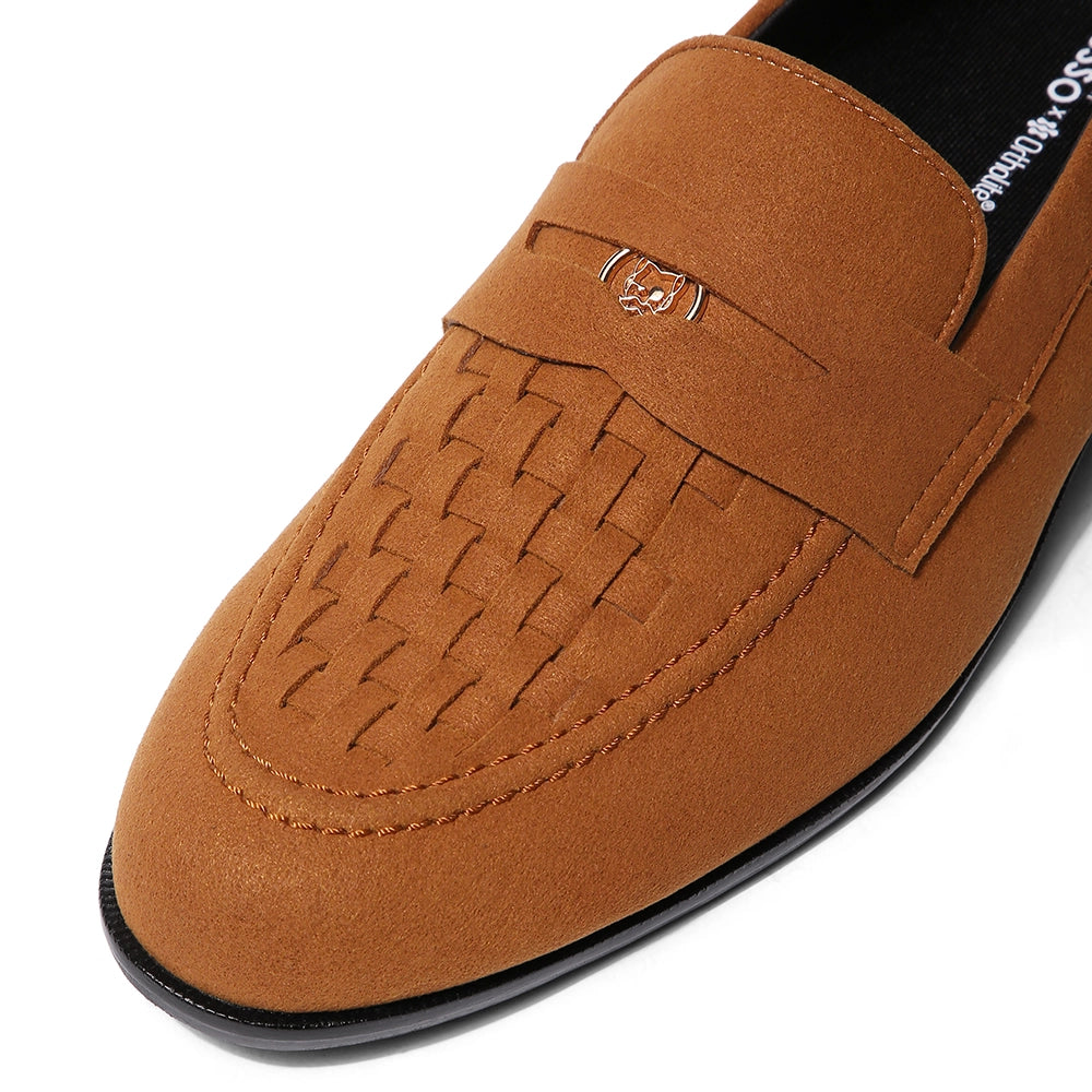Luigi - Cognac Tan Suede Penny Loafer