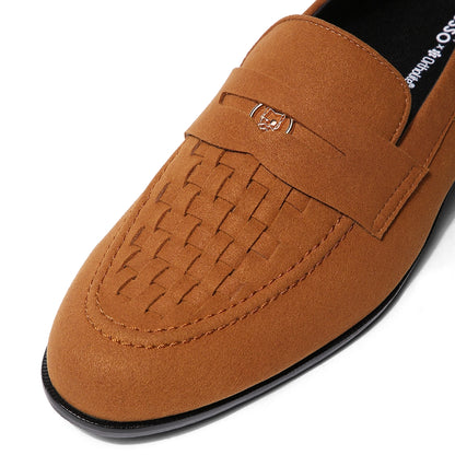 Luigi - Cognac Tan Suede Penny Loafer