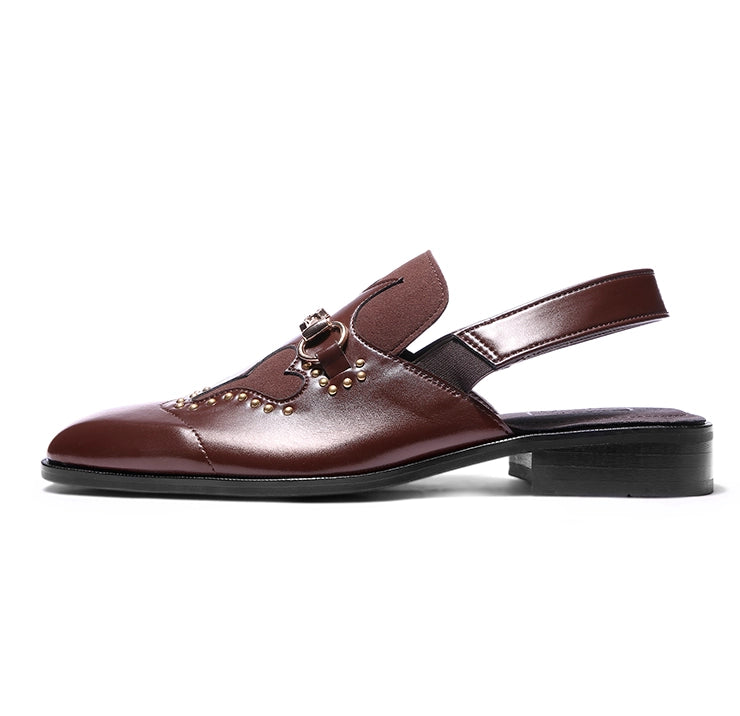 Reva - Dark Tan Rivet Sandal