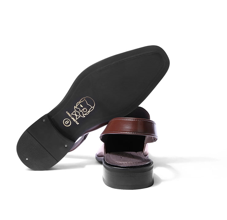 Reva - Dark Tan Rivet Sandal