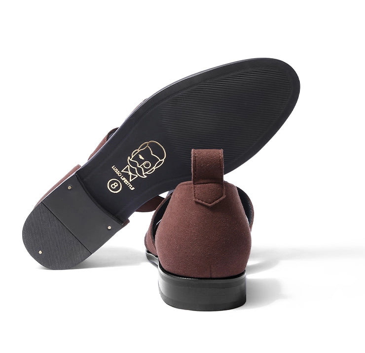 Veyra - Brown Suede Sandals