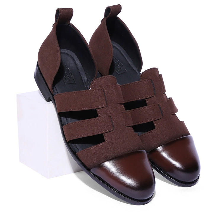 Veyra - Brown Suede Sandals