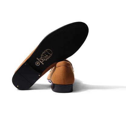 Luigi - Cognac Tan Suede Penny Loafer