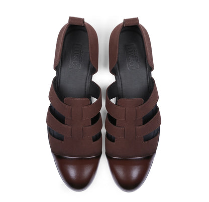 Veyra - Brown Suede Sandals