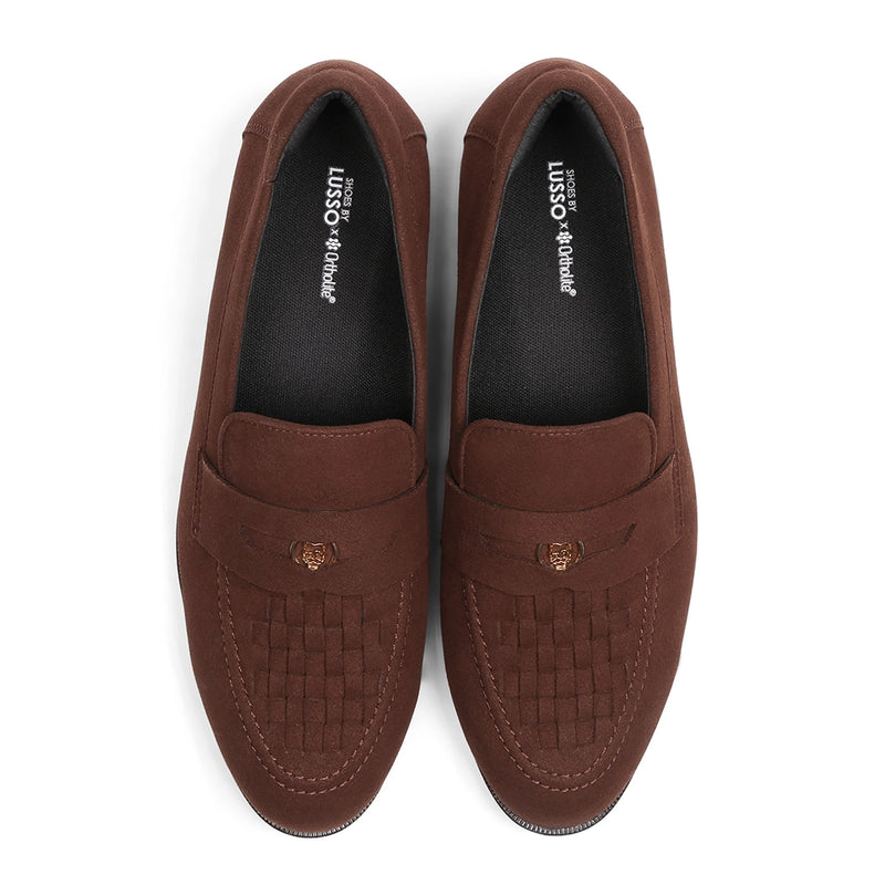 Luigi - Brown Suede Penny Loafer