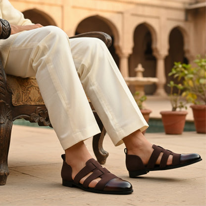 Veyra - Brown Suede Sandals