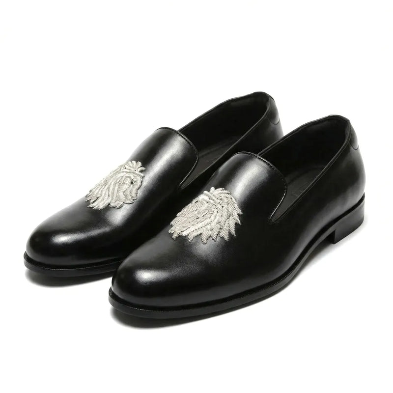 Simvara | Black Zardozi Loafers
