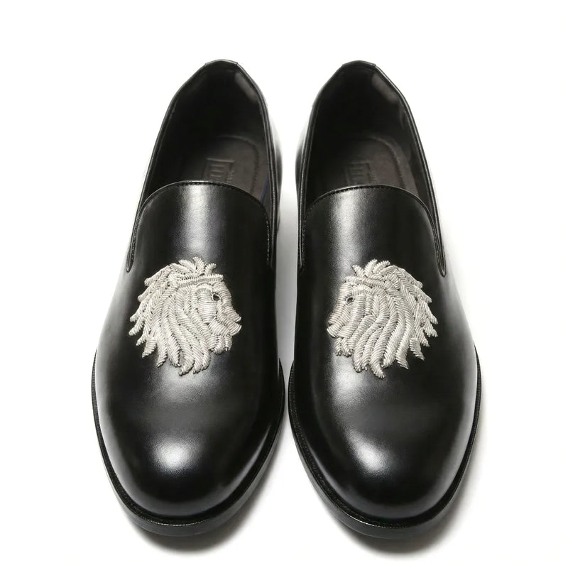 Simvara | Black Zardozi Loafers