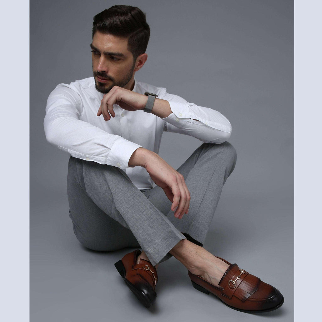 GUSTOSO LIGHT TAN | GOLDEN HORSEBIT FRINGE SLIP-ON - By Lusso