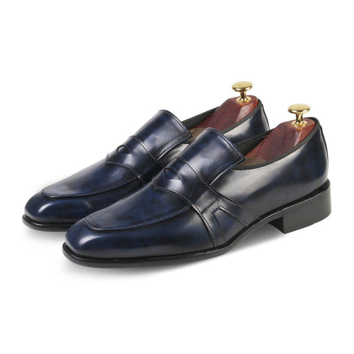HUDSON - BLUE BRUSHOFF SLIP-ON - By Lusso