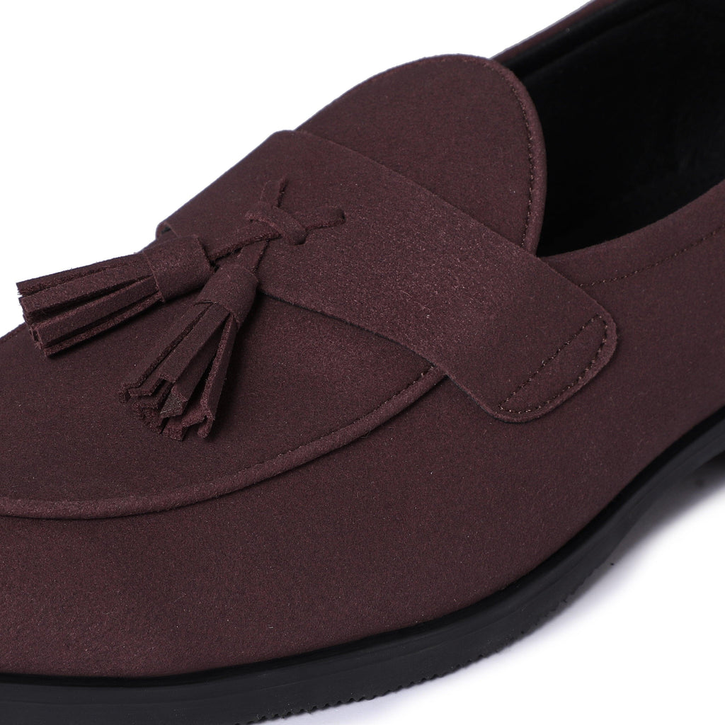 El Moho - Wine Suede Tassel Slip-On - By Lusso