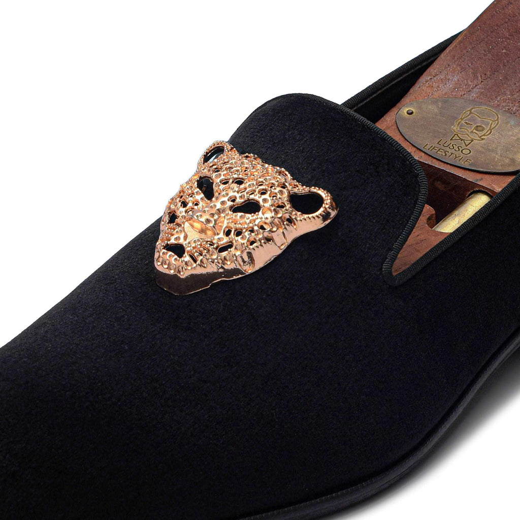 LEOPOLD | BLACK VELVET SLIP-ON - By Lusso