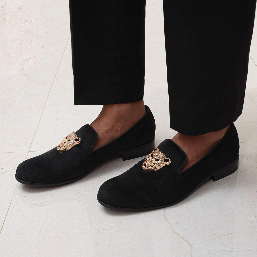 LEOPOLD | BLACK VELVET SLIP-ON - By Lusso