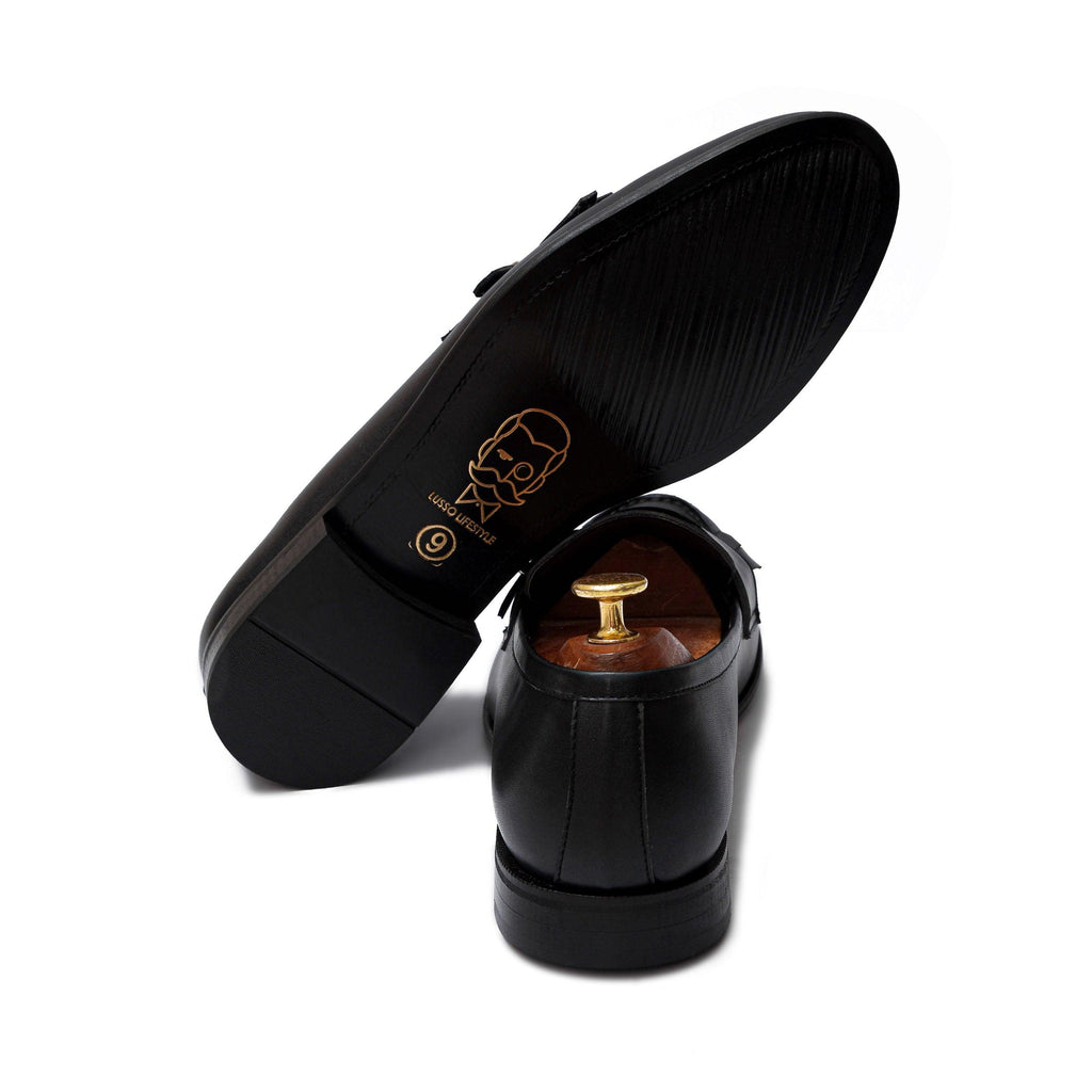 LOCATELLI | BLACK FRINGE SLIP-ON - Lusso Lifestyle