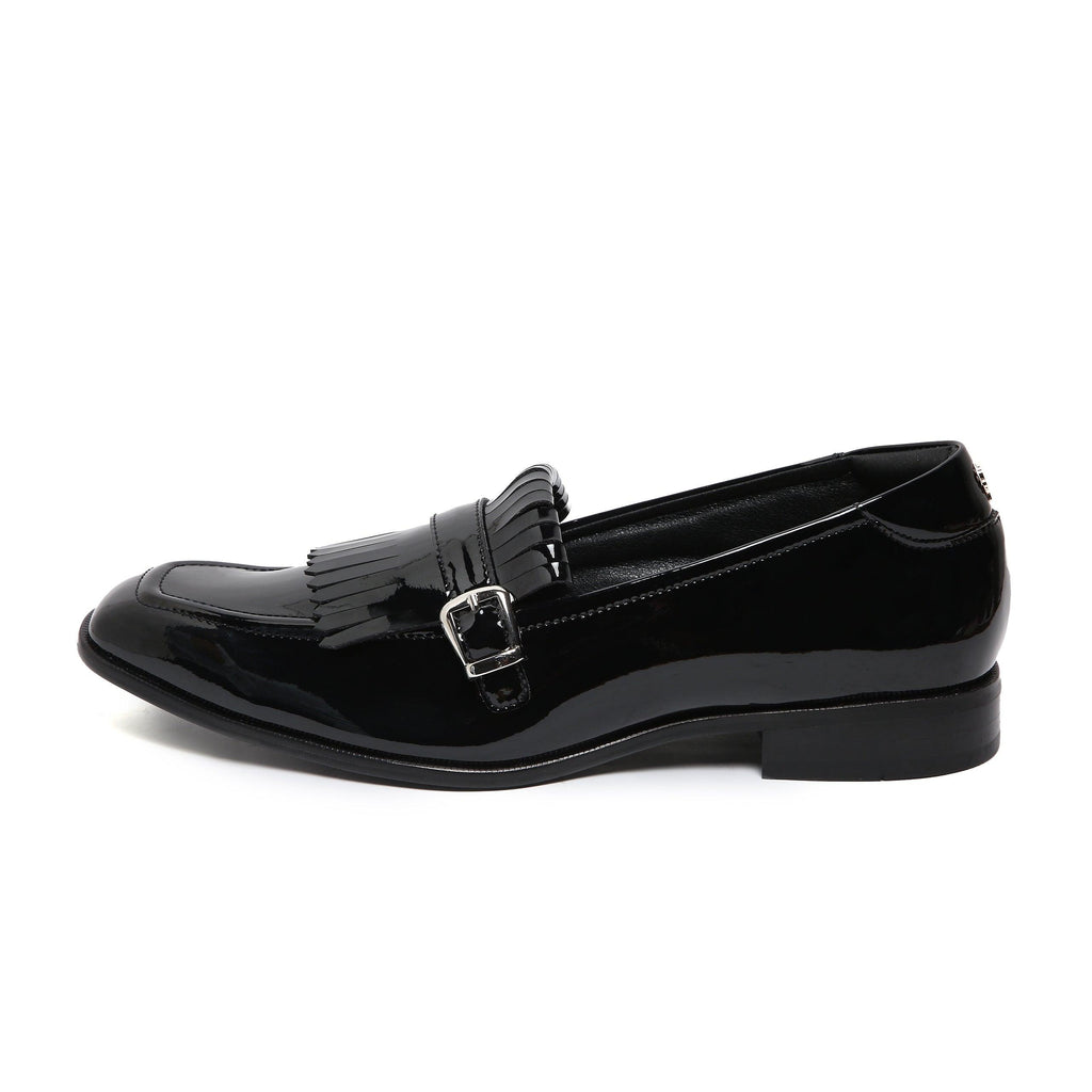 LOCATELLI | BLACK PATENT FRINGE SLIP-ON - By Lusso