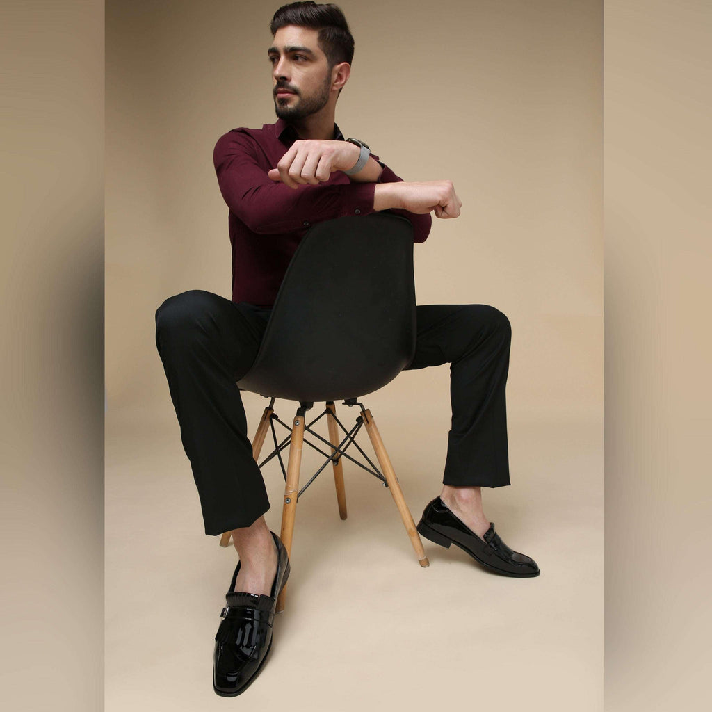 LOCATELLI | BLACK PATENT FRINGE SLIP-ON - By Lusso