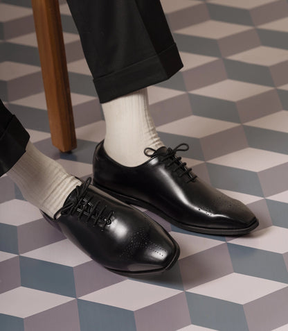 Aiden Black Brogue Lace-Up