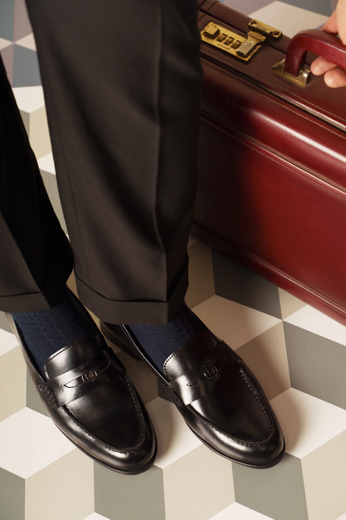 Elbono- Black Penny Slip On
