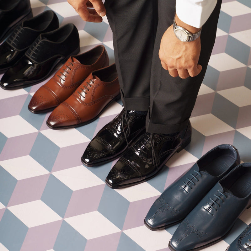 Merlin - Black Patent Oxford Lace-Up