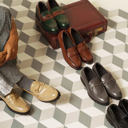 Matthew Featherlite - Beige Horsebit Loafers