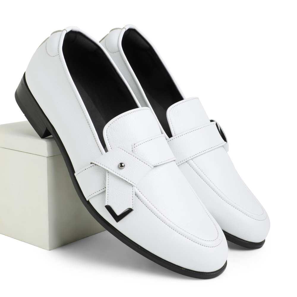 Buy Premium Lumberg White Slip-On Vegan Leather Shoes