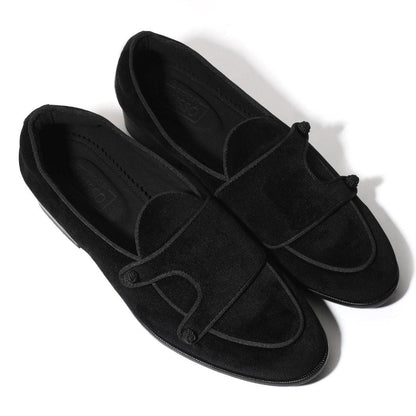 Frederick - Black Velvet Double Monk