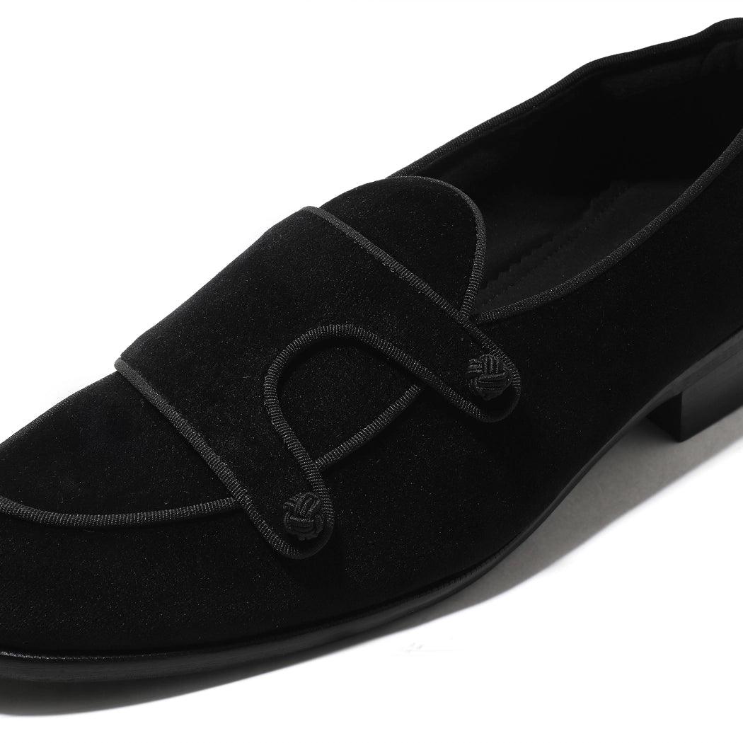 Frederick - Black Velvet Double Monk