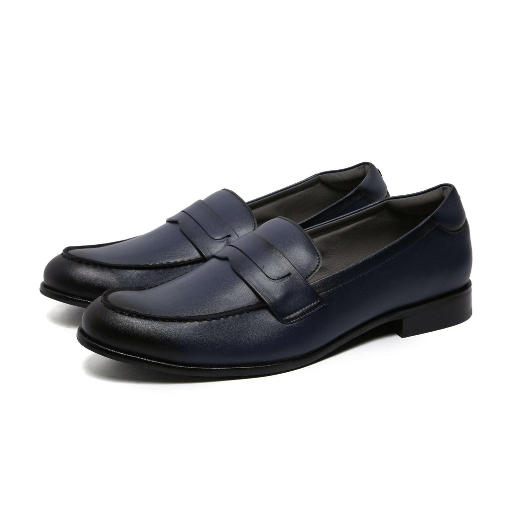 MARCEL - MIDNIGHT BLUE DUAL TONE PENNY SLIP-ON - By Lusso