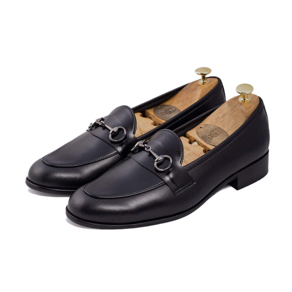 MATTHEW | BLACK HORSEBIT SLIP-ON - By Lusso