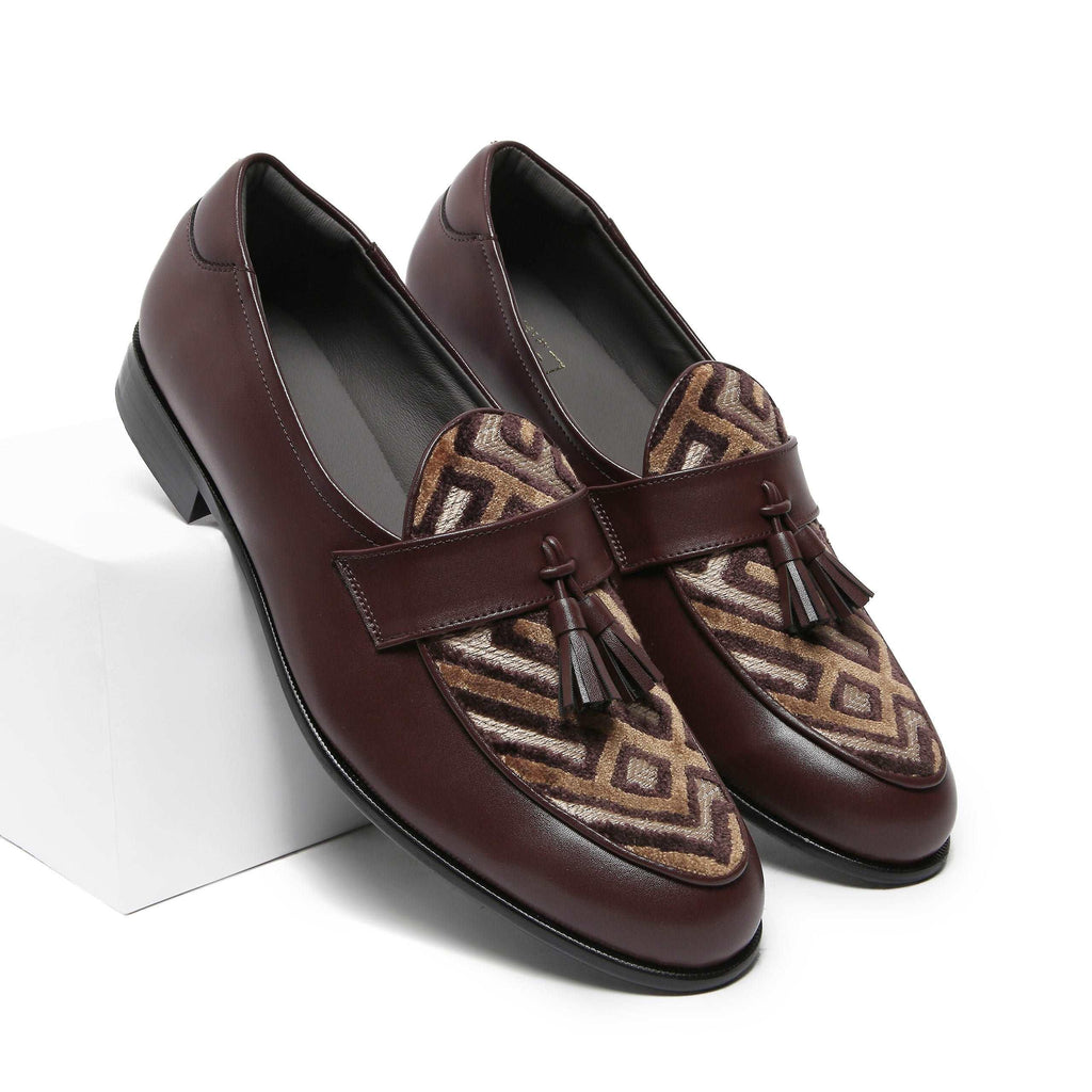 MUSK | DARK TAN TASSEL SLIP-ON - By Lusso