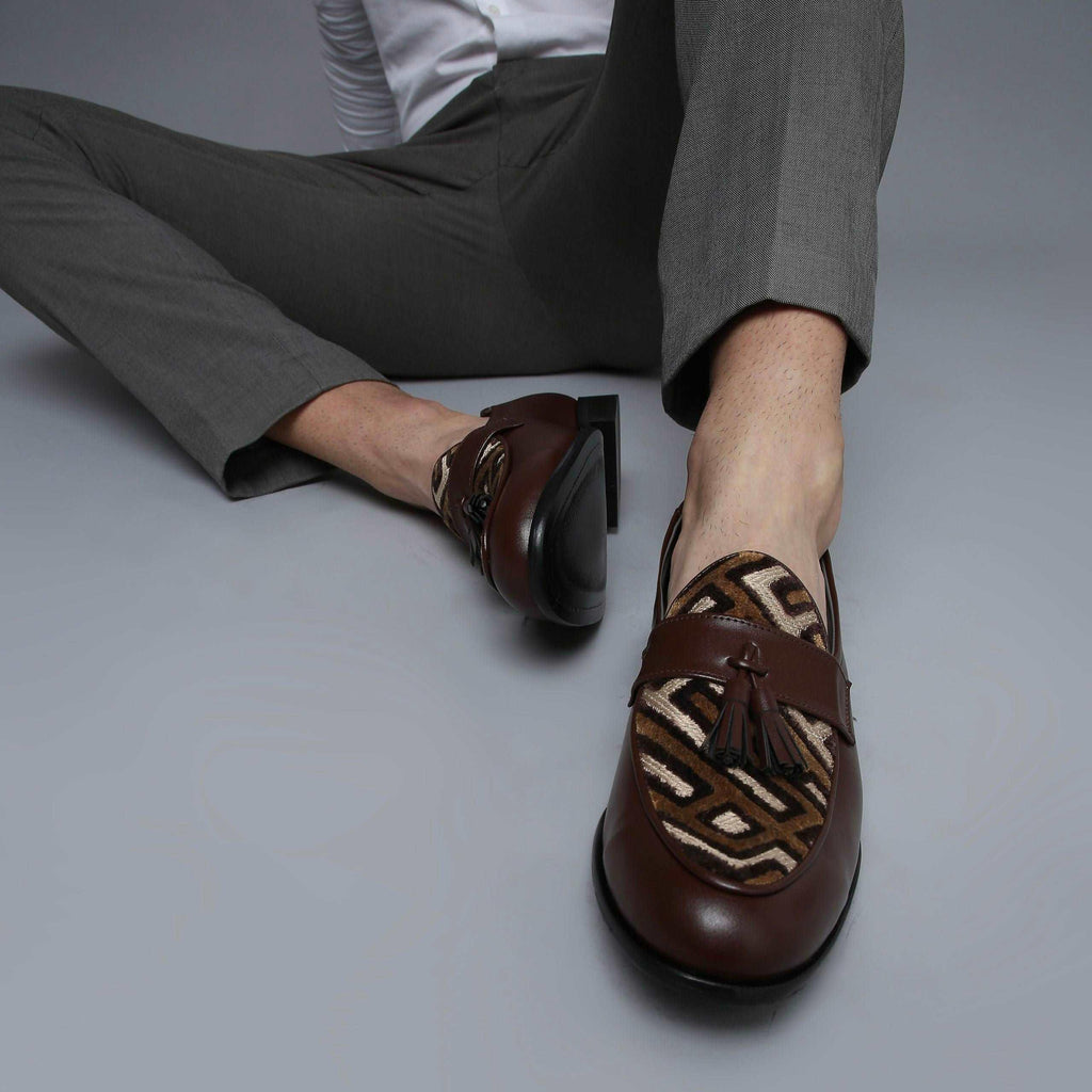 MUSK | DARK TAN TASSEL SLIP-ON - By Lusso